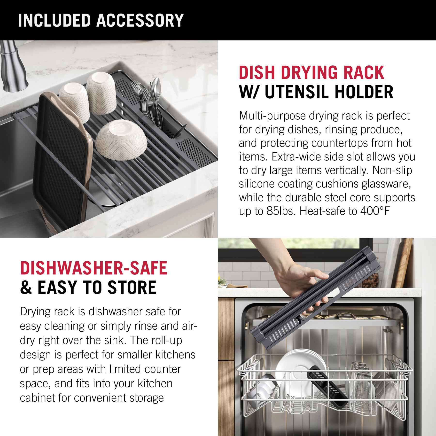 45” Workstation Undermount Single Bowl 16 Gauge Stainless Steel Kitchen Sink with 2-Tier WorkFlow™ Ledge and Accessories, image 2